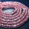AAAA GORGEOUS OUTSTANDING HIGH QUALITY PINK TOPAZ MICRO FECETED RONDELL BEADS SIZE 3.5 MM LENGTH 14 INCHES GREAT QUALITY GREAT PRICE